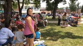 Virgil Straetor sings after the Celebrity Pie Auction