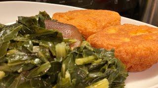 Hot Water Cornbread & Fresh Collard Greens (Complete Tutorial)