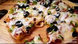 عجينه رائعه من غير عجن، بيتزا بخمس دقائق .بيتزا القلايه ..عجينه سائله  Frying pan pizza