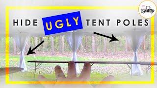 BEST WAY TO HIDE TENT POLES WITH DRAPING + HANG FABRIC