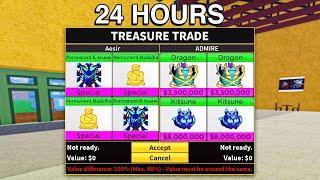 Trading Permanent Legendary and Mythical Fruits For 24 Hours In Blox Fruits!