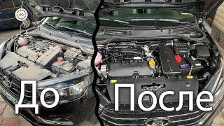 Моем мотор и подкапотное пространство Lada Vesta