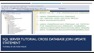 SQL Server Tutorial: Cross-database join to restore data in a pinch