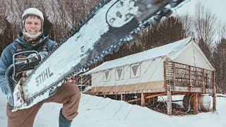 Demolishing the Wall Tent (interior)