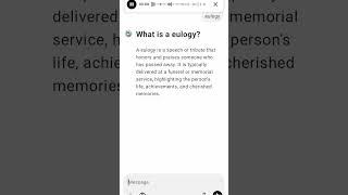 What is a eulogy?