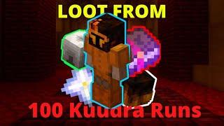 Loot From 100 Runs Of The New Kuudra Boss | Hypixel Skyblock Nether Update