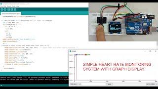 SIMPLE HEART RATE MONITORING SYSTEM WITH GRAPH DISPLAY USING HEART RATE SENSOR, 1 3 INCH OLED LCD