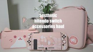 an aesthetic nintendo switch accessories unboxing  a GeekShare haul & review