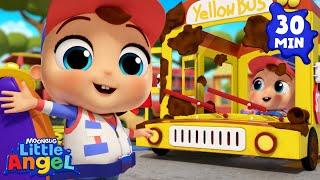 Wheels on the Bus (Yellow School Bus Edition) | Little Angel | Kids Songs & Nursery Rhymes