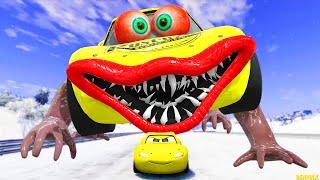 Epic Escape From The Lightning McQueen Alligator Eater & Mutant Spider Eater | McQueen VS McQueen