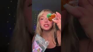 THE BEST GUSHERS🩵 #cottoncandy #gushers #asmr #mukbang #food #foodtok #foodcrush Crush