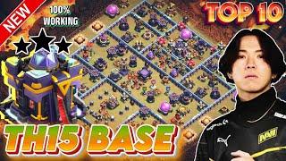 TOP 10 BEST TH15 WAR BASE WITH REPLAY || BEST TH15 WAR BASE WITH LINK || TH15 BASE ANTI 3 STAR