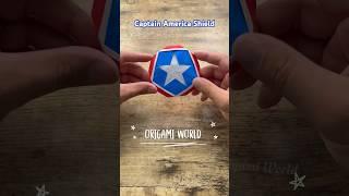 CAPTAIN AMERICA SHIELD EASY ORIGAMI WORLD TUTORIAL | DIY PAPER SHIELD MARVEL AVENGERS COSPLAY ART