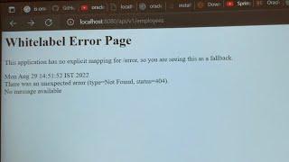 Whitelabel Error Page (database error fix)