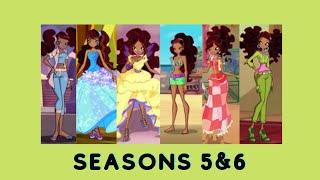 Aisha's outfits in S5 & S6 of Winx Club