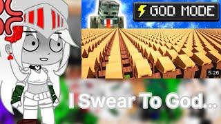 Mob Girls Reacts To I made 10,000 villagers worship me (Gacha Club)