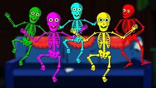 Five Funny Skeletons Dancing On The Spooky Night | Scary Skeletons Kids Songs @hooplakidz