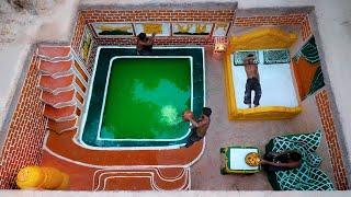 Build The Most Amazing Temple Underground House and Simple Underground Swimming Pools