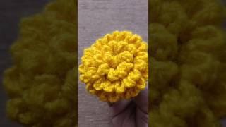 Crochet Marigold Flower                          #crochet#yarn#marigold#shorts#youtubeshorts#ytshort