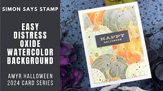 EASY Watercolor Pumpkin Card | AmyR Halloween 2024 Card Series #15