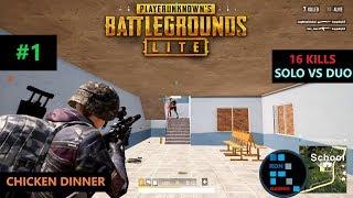 [Hindi] PUBG LITE | AMAZING "16 KILLS" SOLO VS DUO SITUATION CHICKEN DINNER