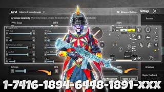 New Update 3.4Best Sensitivity code + Control Settings Pubg Mobile /Bgmi Sensitivity 2024