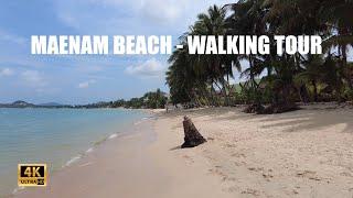 4K Koh Samui Maenam beach Walking tour | Streets of Thailand 2022