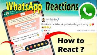 WhatsApp Reactions Update- How to react on WhatsApp Messages ?   WhatsApp New features