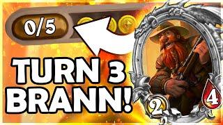 Brann on TURN 3! | Hearthstone Battlegrounds