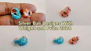 Silver Earrings with price 2024/Silver bali designs for girls with price