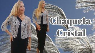 Cómo hacer una preciosa chaqueta para eventos a Crochet fácil  Chaqueta Cristal 🪽