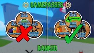 *RANKING GAMEPASSES* In Blox Fruits From Worst To Best!