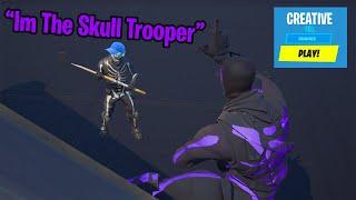 This kid was pretending to have the purple skull trooper