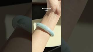 #0286 Icy Green Flower Jade Bangle Size 57.5 #huajade #jewelry #jadeaccessories