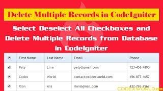 Delete Multiple Records from Database in CodeIgniter