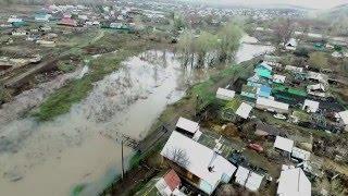 Паводок в Кувандыкском районе. Съемка с гирокоптера