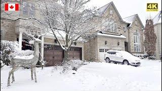 WINTER Storm ️ Toronto GTA Richmond Hill Walk | Beautiful Toronto Suburbs Homes