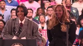 Kelly Rowland and Beyonce full speeches at Kamala Harris rally in Houston