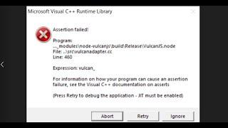 Fix Microsoft Visual C++ Runtime Library Assertion Failed Vulcanadapter.cc Error (Adobe) Windows PC