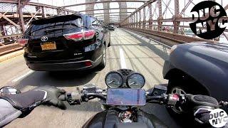 Brooklyn Bridge Slalom - Heavy Lanesplitting in TOUGH Manhattan Miles - Ducati NYC Vlog v1699