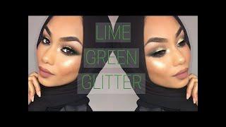 Makeup Collection - Lime green glitter makeup tutorial | Sabina Hannan