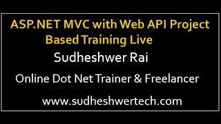 ASP NET MVC 5 With Web API Online Live Project Based Training