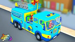 Wheels On The Fire Truck - Fire Brigade & Vehicle Cartoon for Children