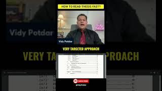Do this if you want to read Thesis Fast | A/Prof Vidy Potdar | #shorts #thesis
