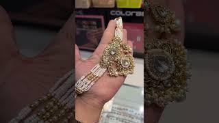 Kundan jewellery   white colour and golden jewelry check this video #jewellery #kundanjewelery