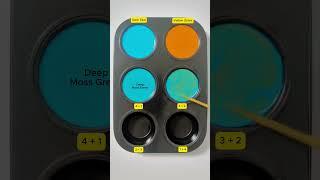 Challenge to mix two colors : Dark Teal + Yellow Ochre #asmr #mix #satisfying #colors #mixing