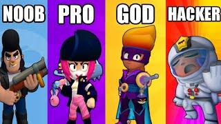 NOOB VS PRO VS GOD VS HACKER - Brawl Stars