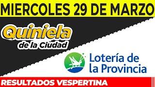 Resultados Quinielas Vespertinas de la Ciudad y Buenos Aires, Miércoles 29 de Marzo