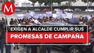 Vecinos protestan en la alcaldia Gustavo A. Madero por cumplimiento de promesas