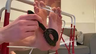 My Male Feet Get Tickled By My Friend With A Hairbrush Preview | Join My OnlyFans For The Full Video